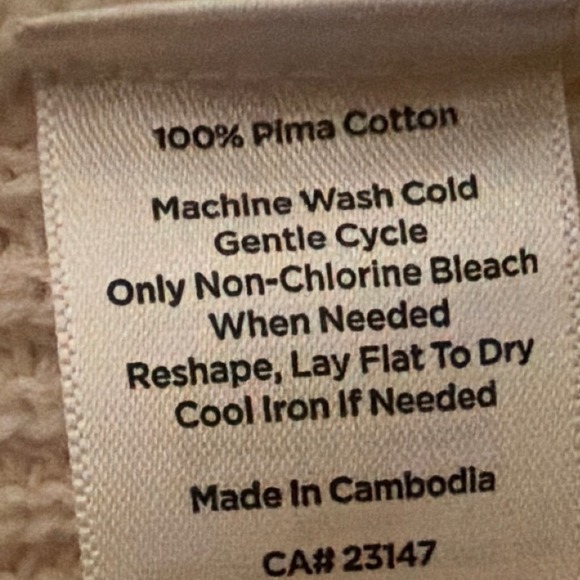 Talbots Petite Cream V Neck Long Sleeve Knit Sweater Top MP Pima cotton natural - Picture 4 of 4